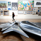 A sculpture by Zaha Hadid titled “Kloris” at the Royal Academy of Arts in central London.